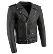 Milwaukee Leather LKM1781 Men's The Legend Classic Brando Black Premium Leather Motorcycle Jacket w/ Quilted Liner