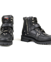 Milwaukee Motorcycle Clothing Company MB233 Road Captain Leather Women's Black Motorcycle Boots