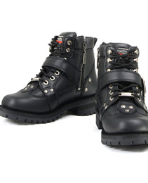 Milwaukee Motorcycle Clothing Company MB233 Road Captain Leather Women's Black Motorcycle Boots