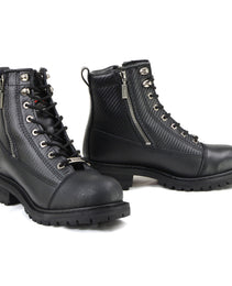 Milwaukee Motorcycle Clothing Company MB408EEE Men's EEE Wide Black Accelerator Motorcycle Leather Boots