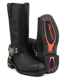 Milwaukee Motorcycle Clothing Company MB410 Men's Black Classic Harness Motorcycle Leather Boots