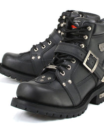 Milwaukee Motorcycle Clothing Company MB433 Men's Black Road Captain Motorcycle Leather Boots