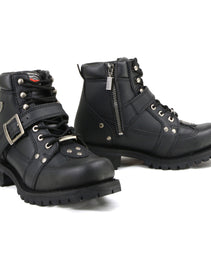 Milwaukee Motorcycle Clothing Company MB433 Men's Black Road Captain Motorcycle Leather Boots