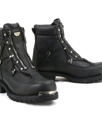 Milwaukee Motorcycle Clothing Company MB440 Men's Black Throttle Motorcycle Leather Boots