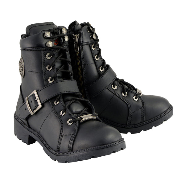 Womens wide deals motorcycle boots