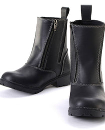 Milwaukee Leather MBL9327 Women's Black Leather Motorcycle Riding Boots with Dual Zipper Closure