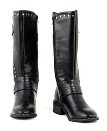 Milwaukee Leather MBL9423 Women's Black Studded Fashion Casual Boots with Studded Outsole