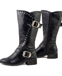 Milwaukee Leather MBL9423 Women's Black Studded Fashion Casual Boots with Studded Outsole