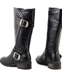 Milwaukee Leather MBL9423 Women's Black Studded Fashion Casual Boots with Studded Outsole