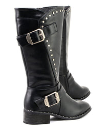 Milwaukee Leather MBL9423 Women's Black Studded Fashion Casual Boots with Studded Outsole