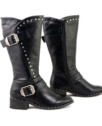 Milwaukee Leather MBL9423 Women's Black Studded Fashion Casual Boots with Studded Outsole