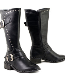 Milwaukee Leather MBL9423 Women's Black Studded Fashion Casual Boots with Studded Outsole