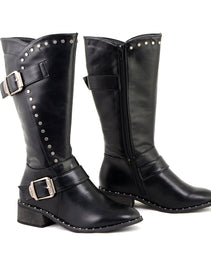 Milwaukee Leather MBL9423 Women's Black Studded Fashion Casual Boots with Studded Outsole