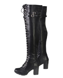 Milwaukee Leather Women's Black Above the Knee Lace-Up Fashion Casual Boots MBL9424