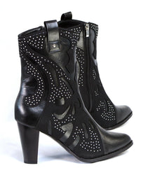 Milwaukee Leather MBL9429 Women's Black Western Style Fashion Casual Boots with Studded Bling