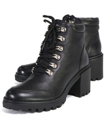 Milwaukee Leather Women's Devine Black Leather Lace to Toe Boots with Platform Heel MBL9439