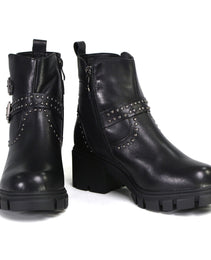 Milwaukee Leather Women's Siren Premium Black Studded Fashion Boots w/ Side Zippers MBL9446