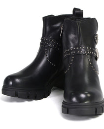 Milwaukee Leather Women's Siren Premium Black Studded Fashion Boots w/ Side Zippers MBL9446