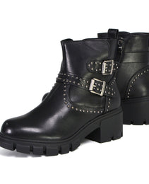 Milwaukee Leather Women's Siren Premium Black Studded Fashion Boots w/ Side Zippers MBL9446