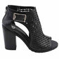 Milwaukee Leather MBL9453 Women's Black Mesh Open-Toe Platform Fashion Casual Heeled Sandals with Buckle Strap