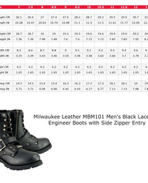 Milwaukee Leather Men's Black Leather Lace-Up Engineer Motorcycle Boots w/ Buckles and Side Zipper  MBM101