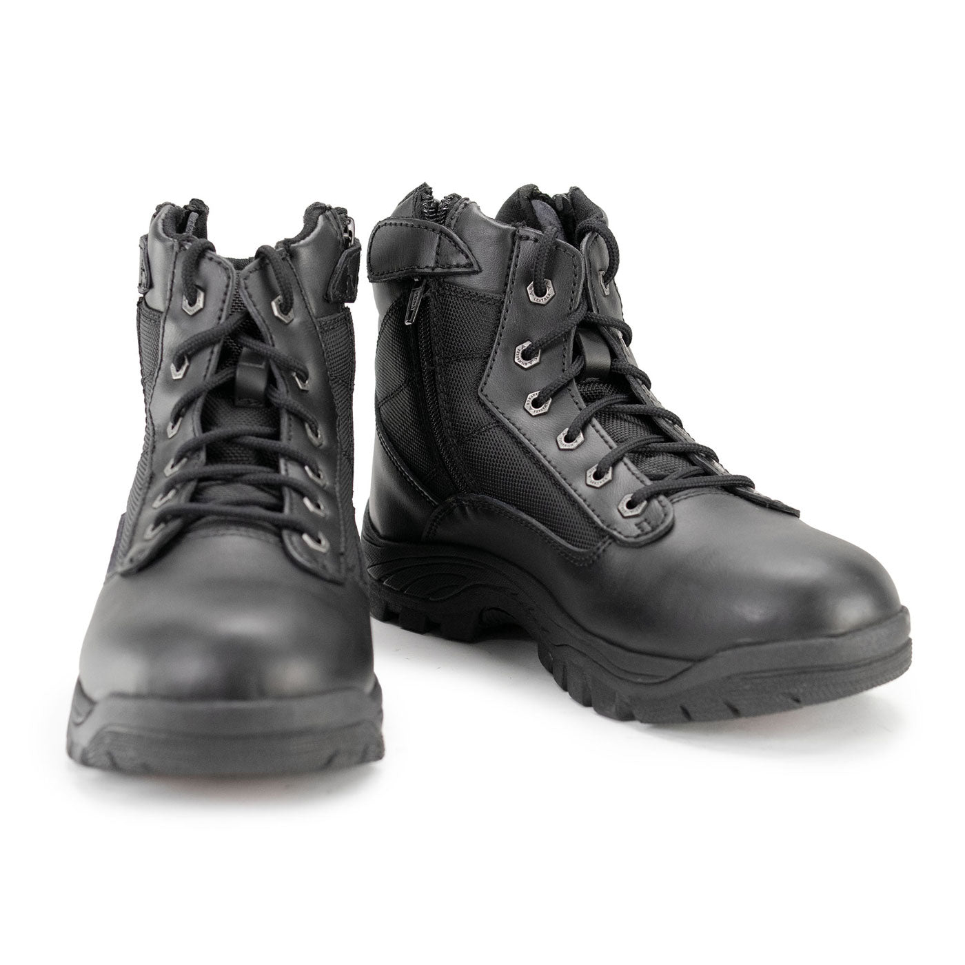 Milwaukee Leather MBM9011 Men's 6-inch Black Leather Swat Style-Tactical Lace-Up Biker Boots w/ Side Zippers