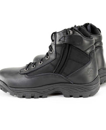 Milwaukee Leather Men's 6-inch Black Leather Swat Style-Tactical Lace-Up Biker Boots w/ Side Zippers MBM9011