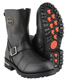 Milwaukee Leather MBM9090W Men's Black Wide Width 9-Inch Classic Engineer Motorcycle Boots with Gear Shift Guard