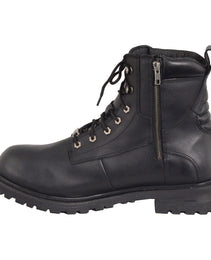 Milwaukee Leather Men's Black Leather Wide Width 6-Inch Lace-Up Logger Waterproof Motorcycle Boots MBM9096WP