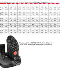 Milwaukee Leather Men's Black Leather Wide Width 6-Inch Lace-Up Logger Waterproof Motorcycle Boots MBM9096WP