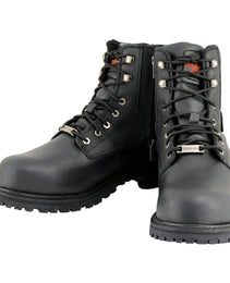 Milwaukee Leather MBM9097WPST Men's Black Wide-Width 6-inch Logger Steel Toe Water Proof Leather Boots