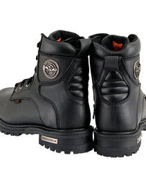 Milwaukee Leather MBM9097WPST Men's Black Wide-Width 6-inch Logger Steel Toe Water Proof Leather Boots