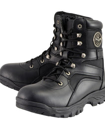 Milwaukee Leather Men's 9-Inch Black Leather Swat Style-Tactical Lace-Up Motorcycle Biker Boots MBM9105