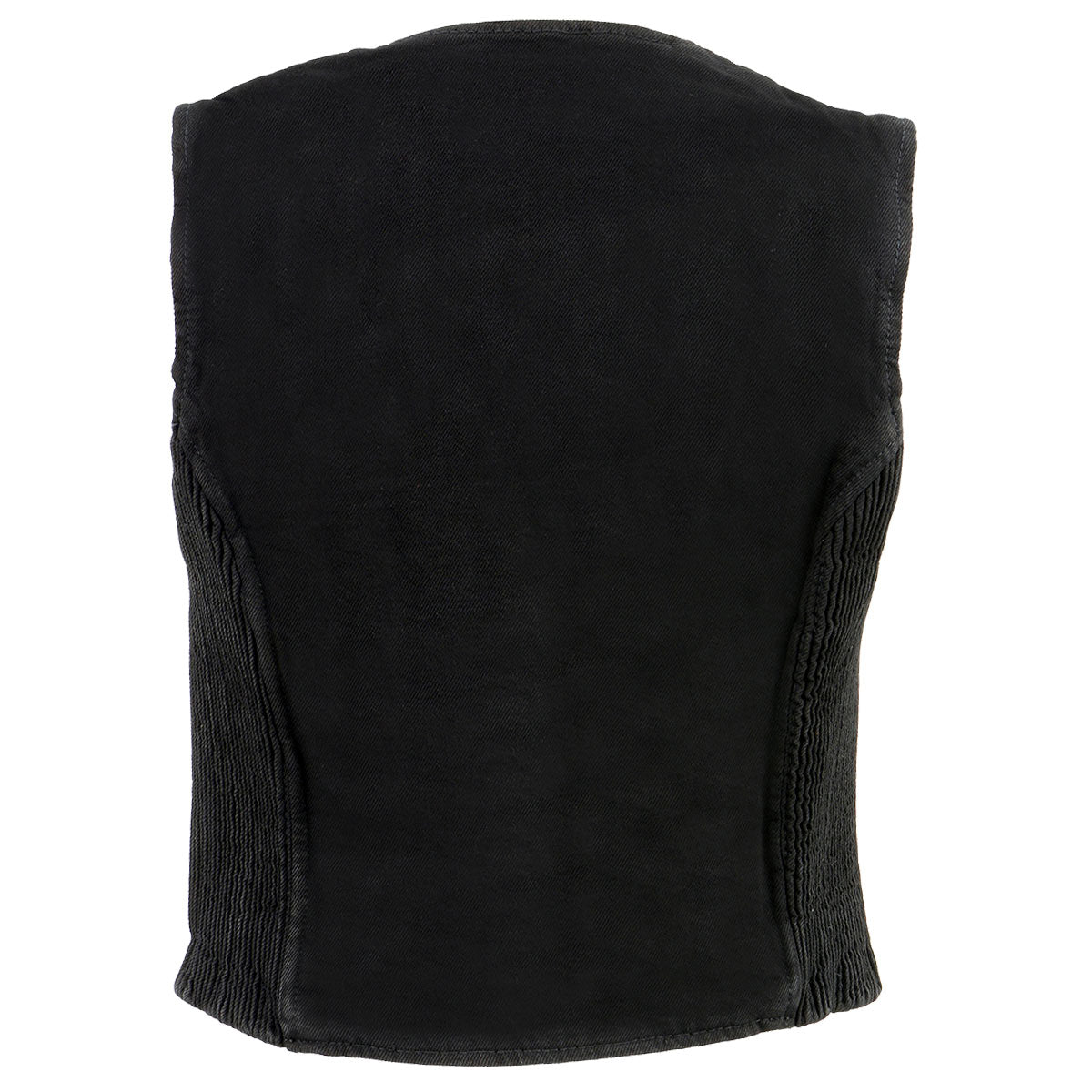 Milwaukee Leather MDL4010 Women's Black Zipper Front Denim Vest with Side Stretch