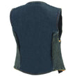 Milwaukee Leather MDL4010 Women's Blue Zipper Front Denim Vest with Side Stretch