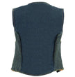 Milwaukee Leather MDL4010 Women's Blue Zipper Front Denim Vest with Side Stretch