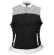 Milwaukee Leather MDL4050 Women's 'Skelly' Black with White Motorcycle Denim Vest w/ Skull Embroidery