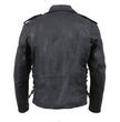 Milwaukee Leather MDM1020 Men's Black Classic 'Waxed' Motorcycle Denim Jacket with Armor