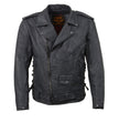 Milwaukee Leather MDM1020 Men's Black Classic 'Waxed' Motorcycle Denim Jacket with Armor