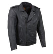 Milwaukee Leather MDM1020 Men's Black Classic 'Waxed' Motorcycle Denim Jacket with Armor