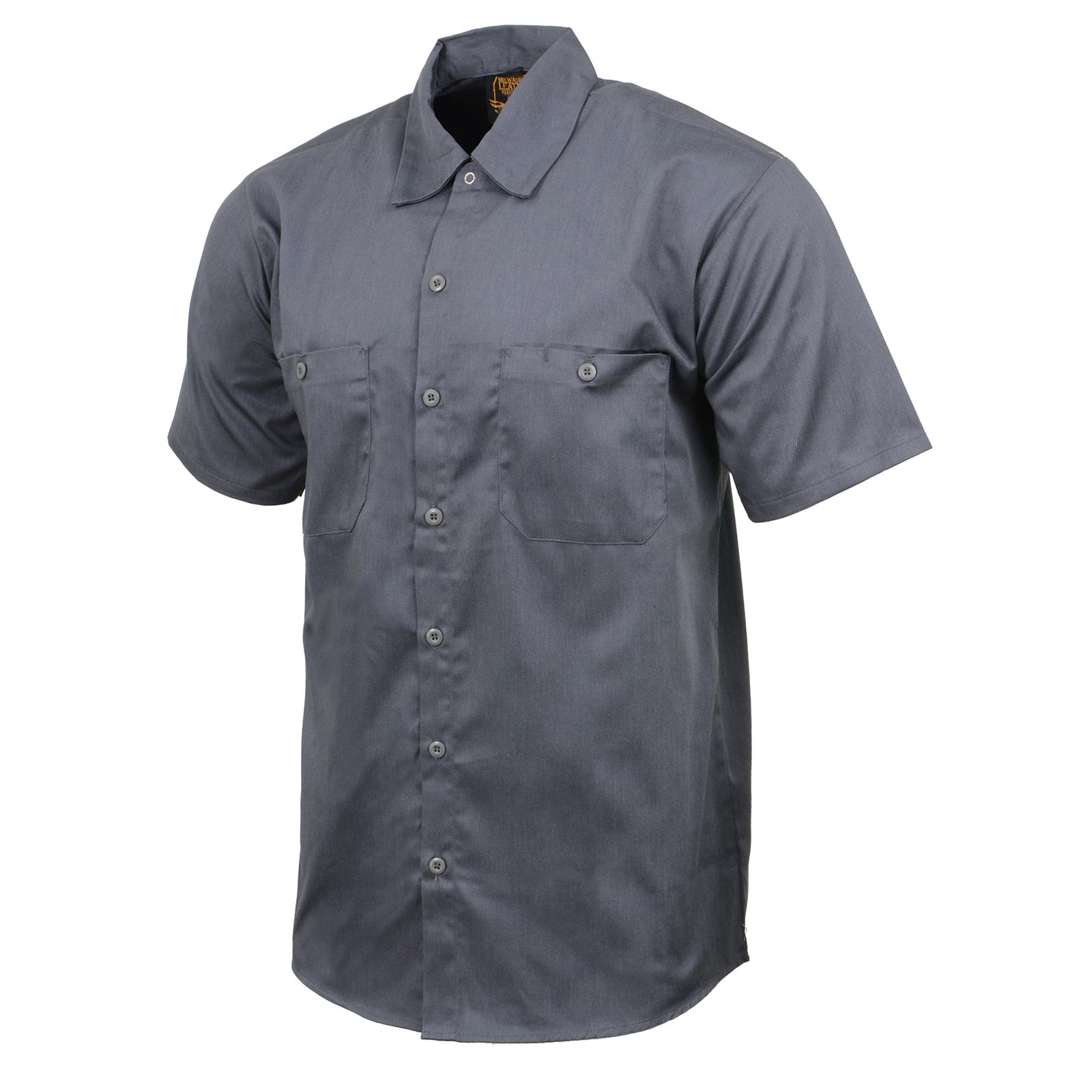 Milwaukee Leather MDM11668 Men's Grey Button Up Heavy Duty Work Shirt |  Classic Mechanic Work Shirt w/ Pockets