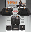 Milwaukee Leather MDM3003 Men's 'Brute' Concealed Snap Black Denim and Black Leather Club Style Vest w/ Hidden Zipper