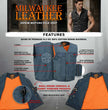 Milwaukee Leather MDM3012 Men's 'Brute' Concealed Snap Blue Denim V-Neck Club Style Vest w/ Hidden Zipper