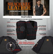 Milwaukee Leather MDM3013 Men's 'Brute' Concealed Snap Black Denim V-Neck Side Lace Club Style Vest w/Hidden Zipper