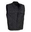 Milwaukee Leather MDM3025 Men’s Black Waxy Coated Denim Club Style Vest