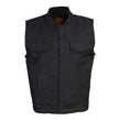 Milwaukee Leather MDM3025 Men’s Black Waxy Coated Denim Club Style Vest