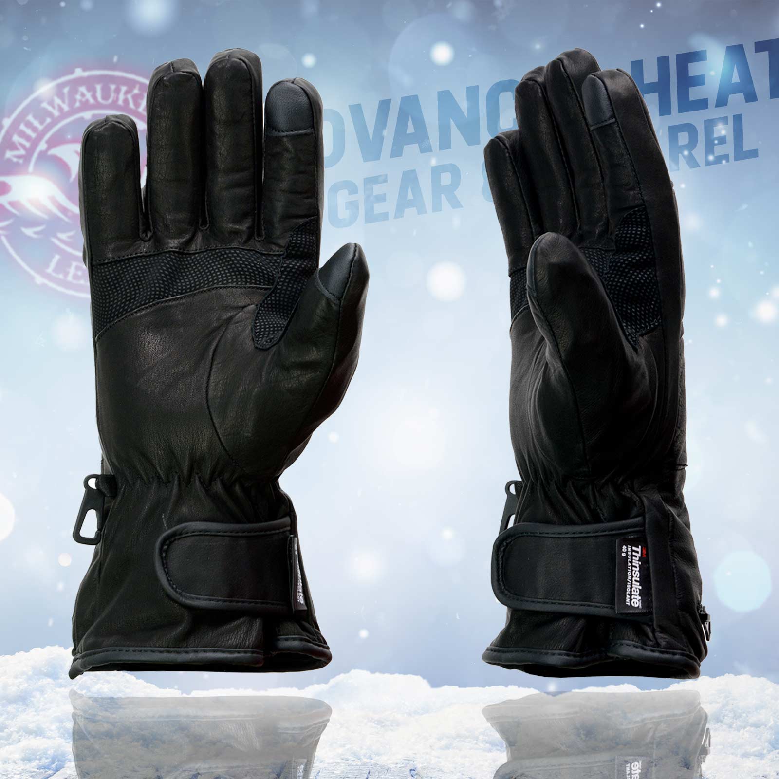 Milwaukee Leather MG7513SET Men's Heated Winter Gloves for