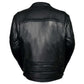 Leather King ML1057 Men’s Classic Black Leather Motorcycle Jacket w/ Multiple Vents