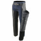 Milwaukee Leather Chaps for Women Black Naked Skin - Deep Hip Pockets and Back Thigh Laces Motorcycle Chap - ML1173