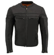 Milwaukee Leather ML1408 Men's Black 'Savage' Sporty Crossover Leather Jacket